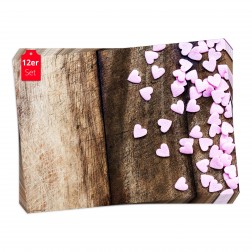 Tischsets | Platzsets - Valentinstag "rosa Streußelherzen" aus Papier - 44 x 32 cm