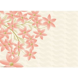 Blumengrafik mit roten Blüten  - Tischset aus Papier 44 x 32 cm