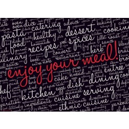 Enjoy your meal schwarz  - Tischset aus Papier 44 x 32 cm
