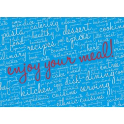 Enjoy your meal blau  - Tischset aus Papier 44 x 32 cm