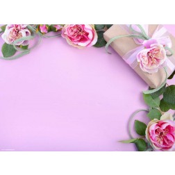 Blumen mit Päckchen - Tischset aus Papier 44 x 32 cm