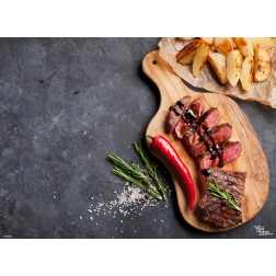 Tischset | Platzset - Steak mit Chilischote - aus Papier - 44 x 32 cm