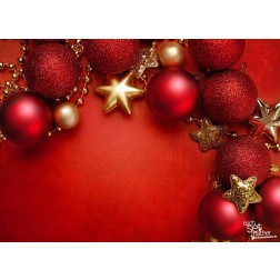 Tischsets | Platzsets - Weihnachten "rote Kugeln rechts oben" aus Papier - 44 x 32 cm