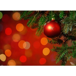 Tischsets | Platzsets  - Rote Weihnachtskugel - 44 x 32 cm